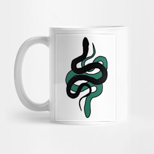 Black and green snakes (vertical) Mug